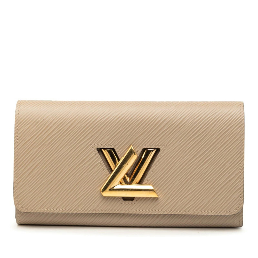Louis Vuitton Epi Portefeuille Twist Long Wallet Beige Cream Leather